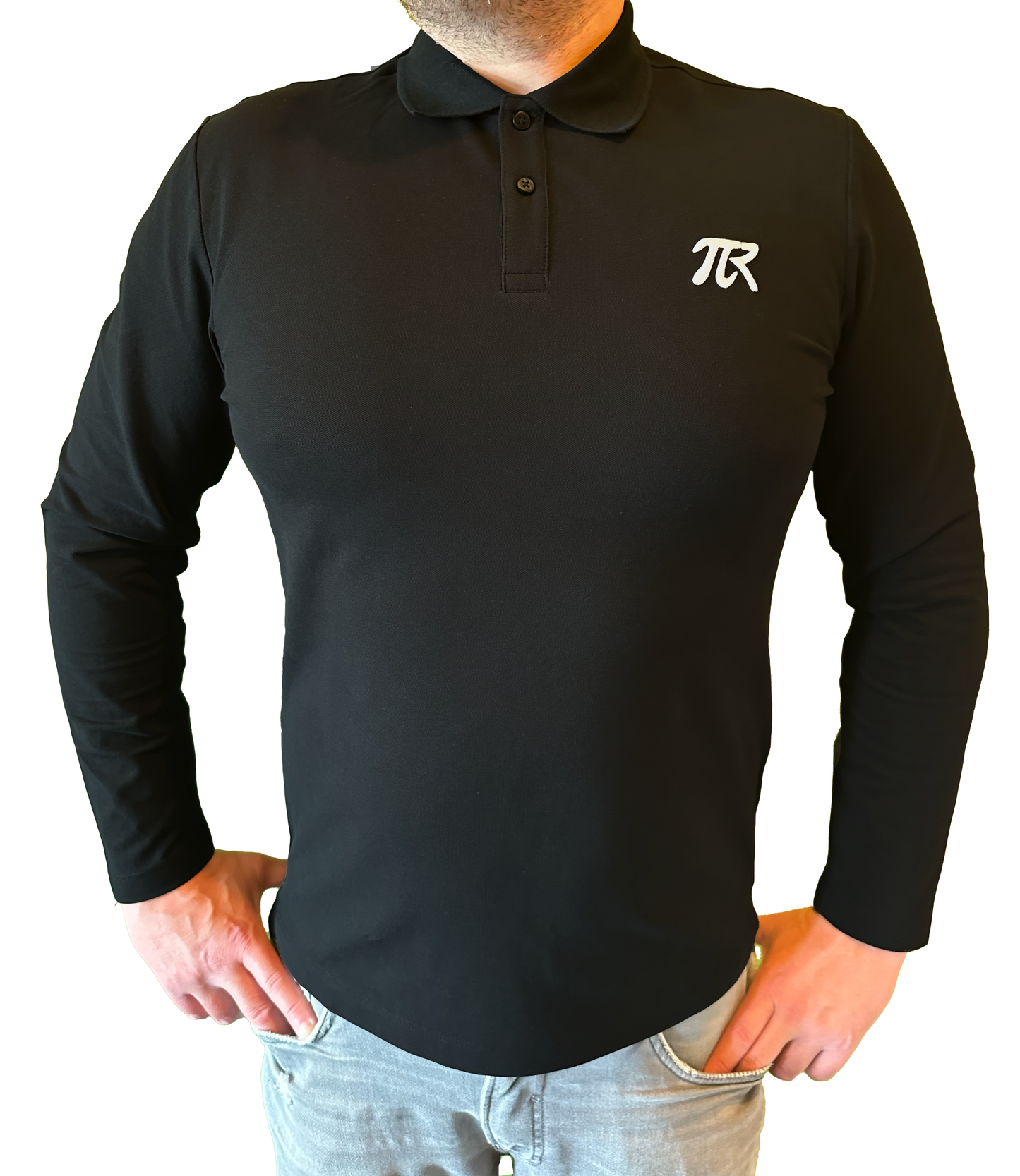 Polo Homme Noir - Manche Longue